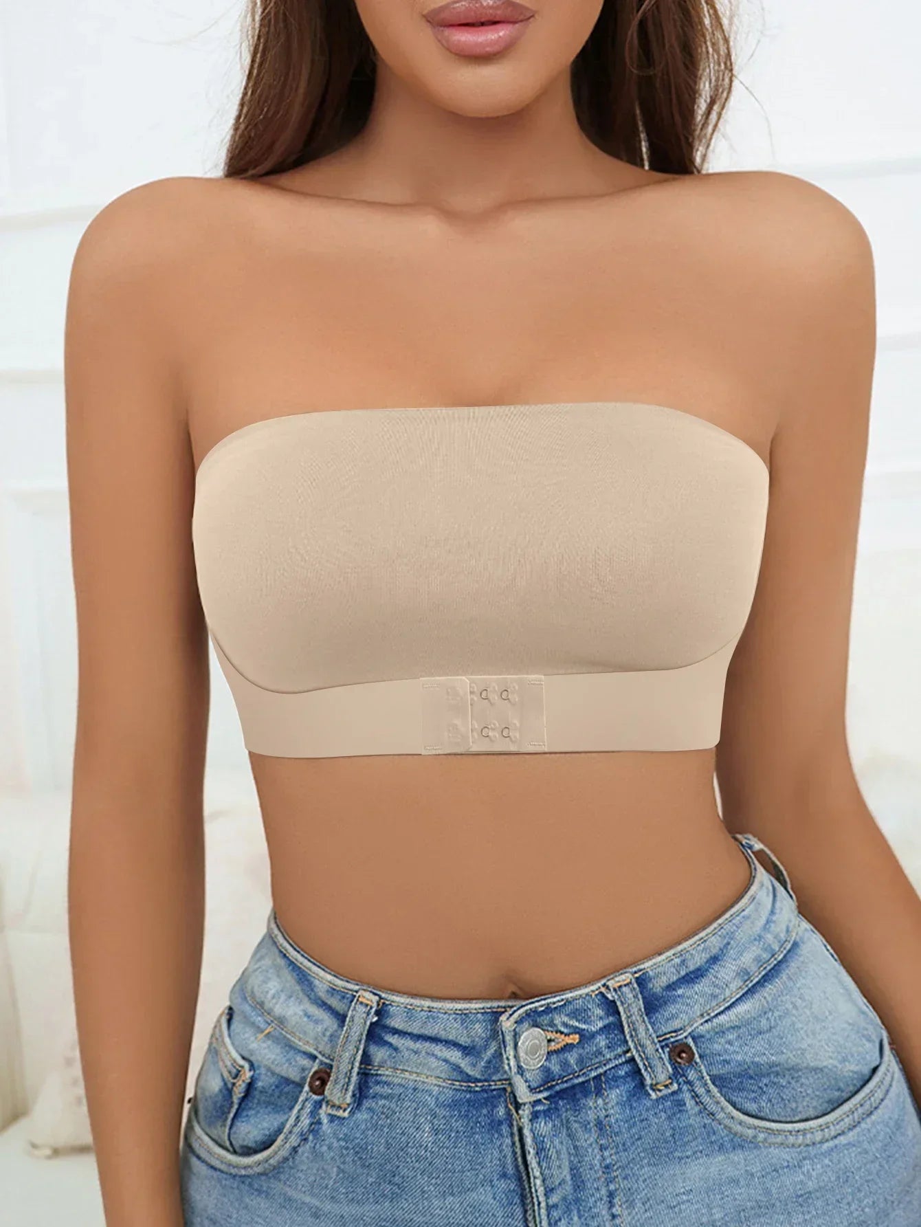DivineCurve™ Seamless Front Button Strapless Bra