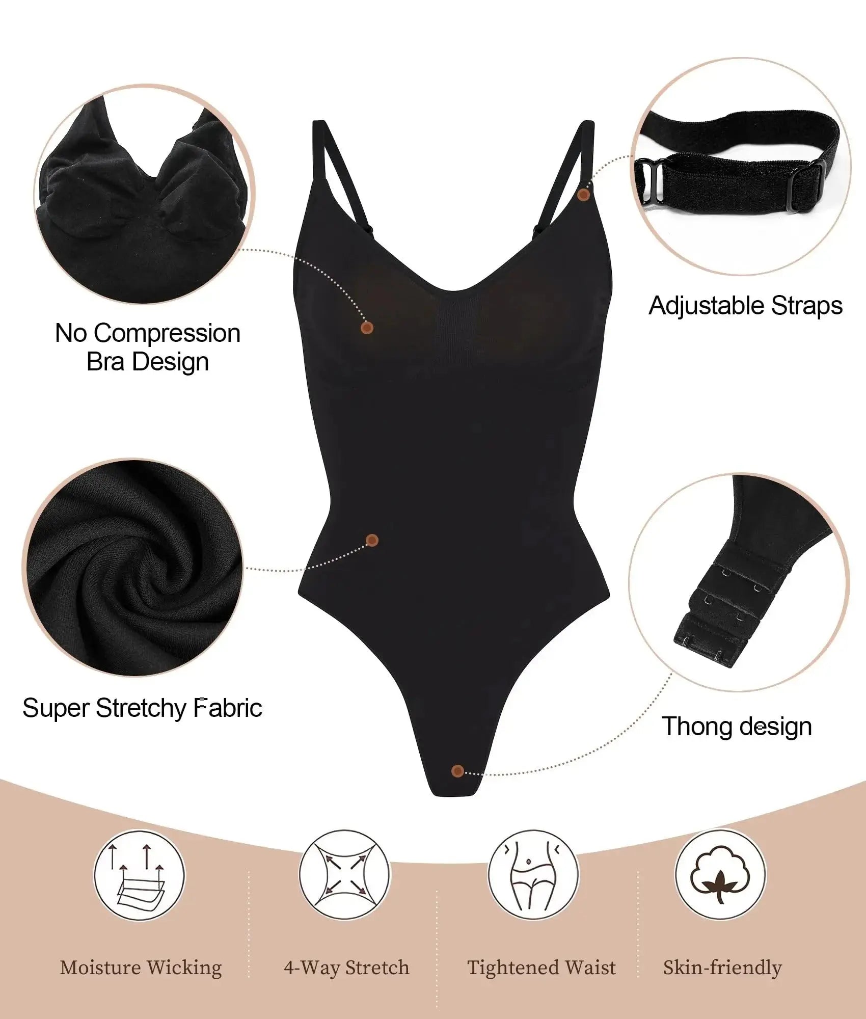 DivineCurve™ Smooth Sculpt V-Neck Bodysuit