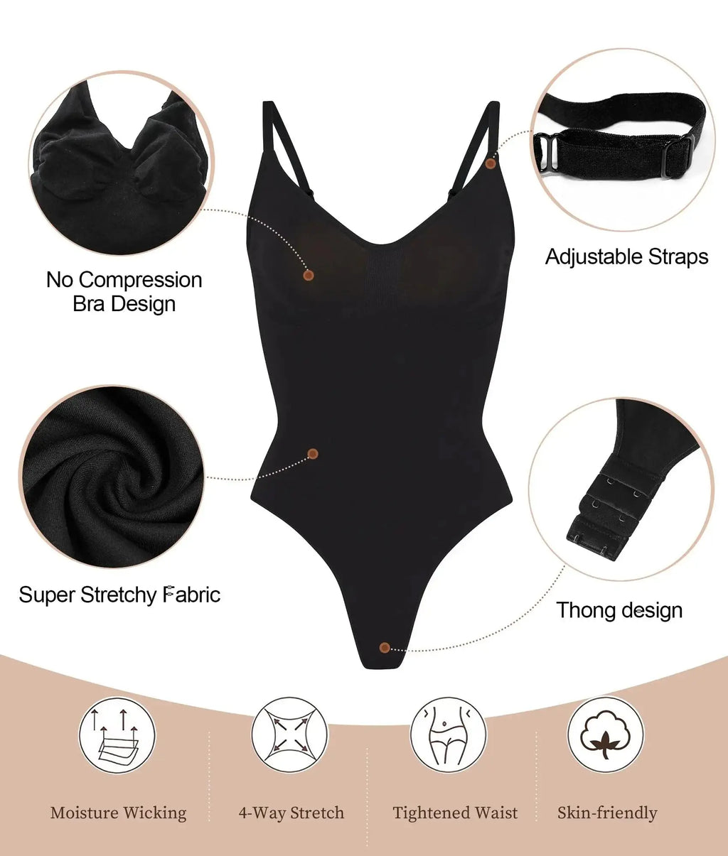 DivineCurve™ Smooth Sculpt V-Neck Bodysuit